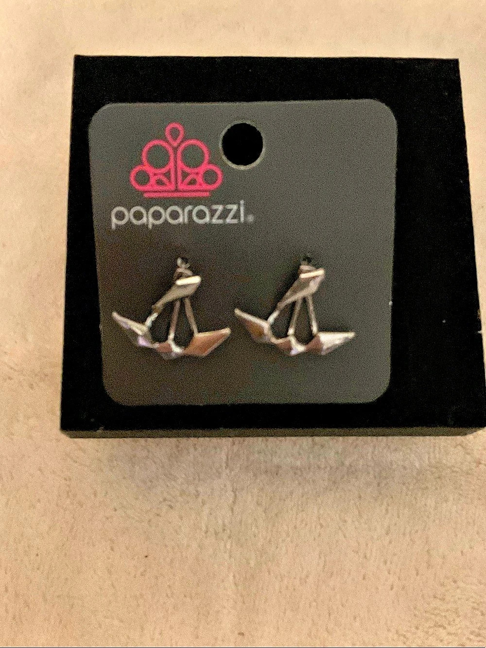 Paparazzi Origami-Inspired Dangle Earrings in Brown Like New